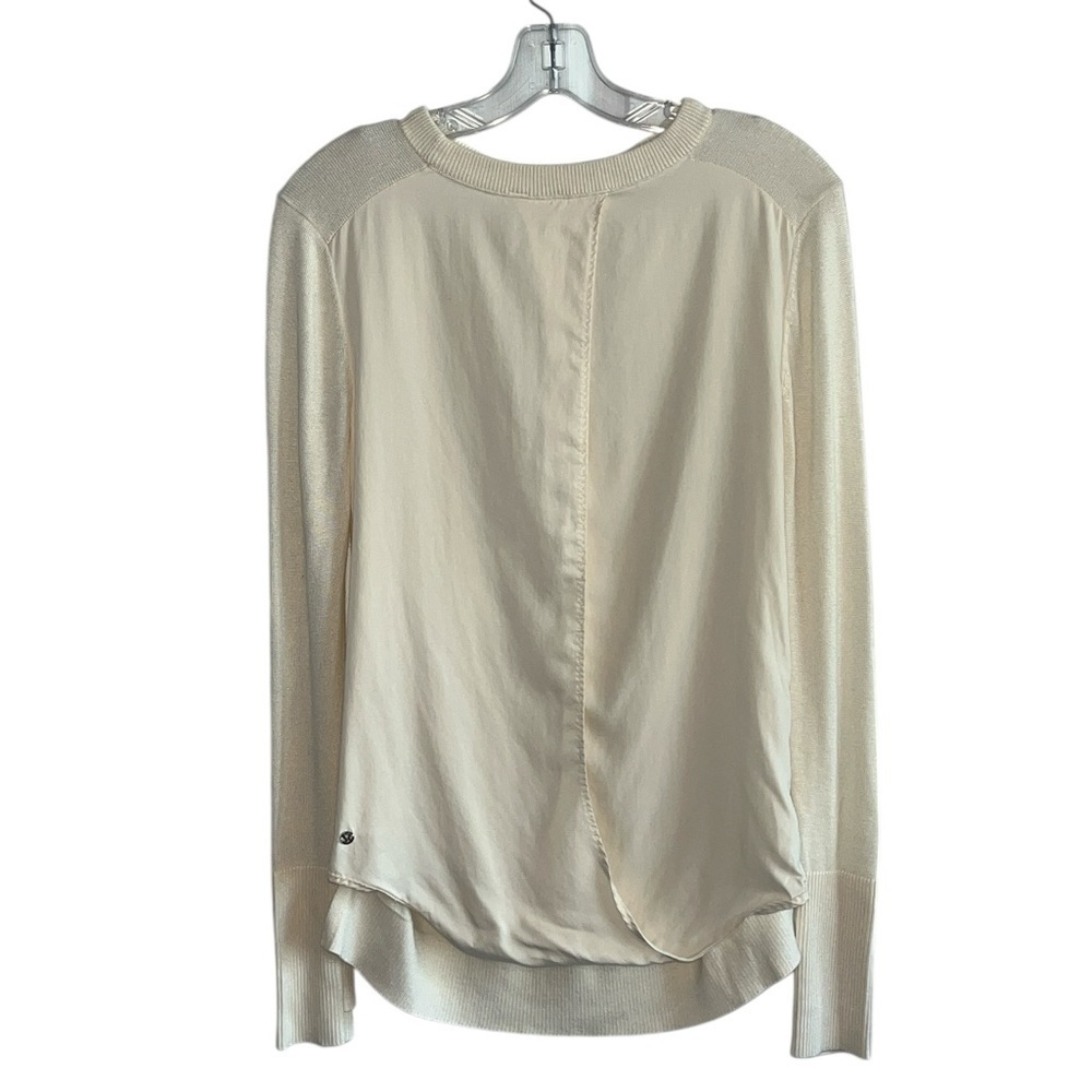 LULULEMON Still At Ease Ivory Pullover Angel Wings Back Size 6 - Picture 7 of 14